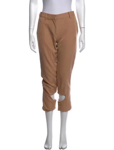 Pre-owned Burberry Virgin Wool Straight Leg Pants In Neutrals