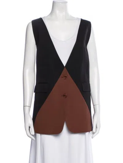 Pre-owned Burberry Virgin Wool Vest In Black/brown