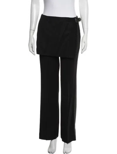 Pre-owned Burberry Wool Straight Leg Pants In Black