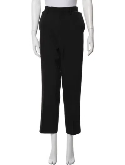 Pre-owned Burberry Wool Straight Leg Pants In Black