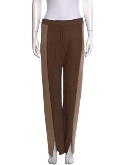 Pre-owned Burberry Wool Straight Leg Pants In Brown/neutrals