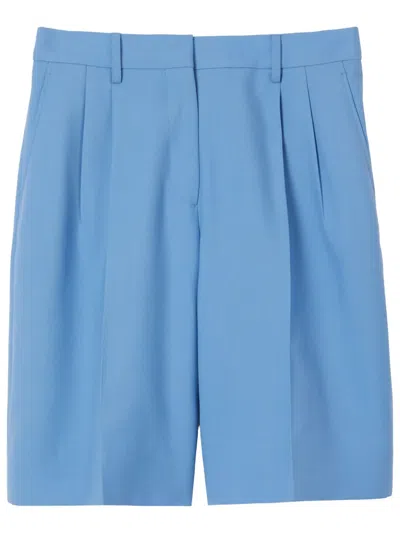 Burberry Wool Tailored Shorts In Cool Cornflower B