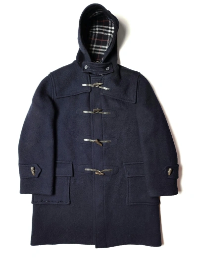 Pre-owned Burberry X Vintage Burberry's Wool Duffle Coat In Blue