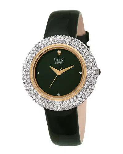 Burgi Women's Patent Leather Diamond Watch In Multi