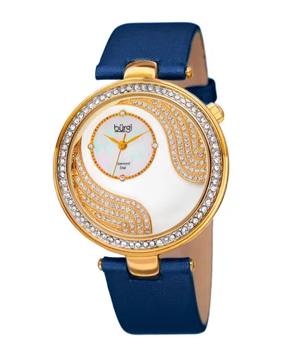 Burgi Women's Satin Silk Diamond Watch In Blue