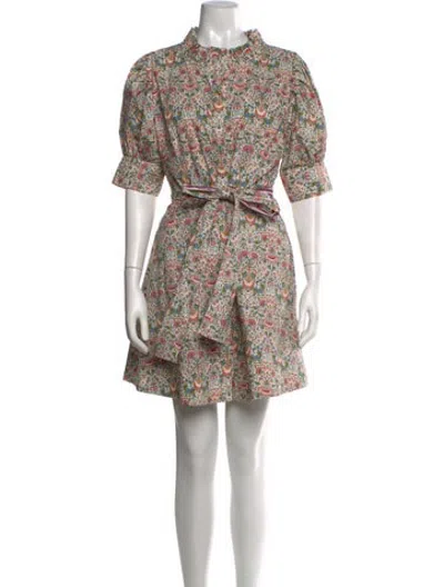 Pre-owned Buru Floral Print Mini Dress In Multicolor