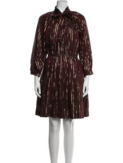 Pre-owned Buru Striped Mini Dress In Red