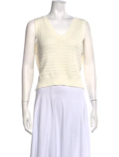 Pre-owned Buru V-neck Sweater W/ Tags In Neutrals