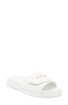 Buscemi Alice Scratch Slide Sandal In White