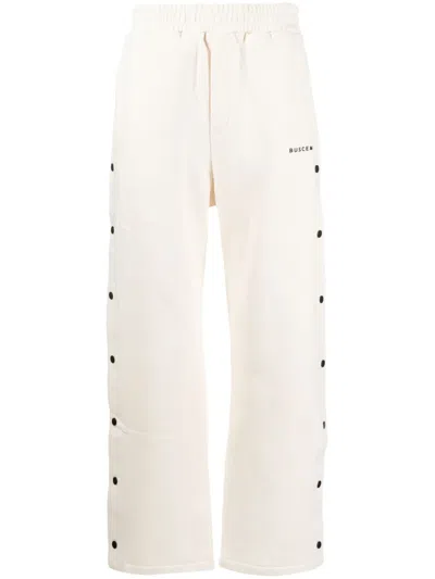 Buscemi Button-embellished Track Pants In White