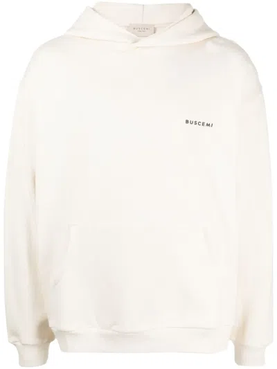 Buscemi Logo-plaque Cotton Hoodie In White