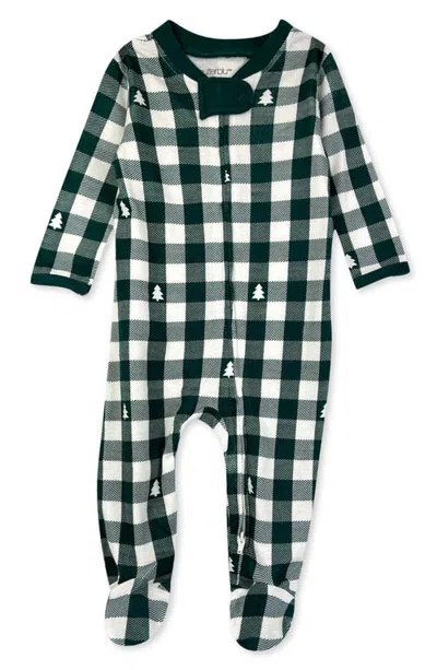 Butterblu Kids' Scout Stripe Cotton Footie In Green