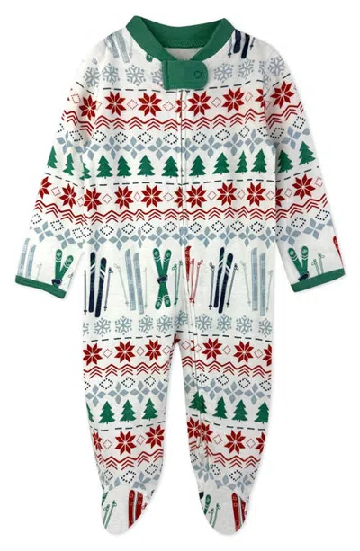 Butterblu Kids' Scout Stripe Cotton Footie In White