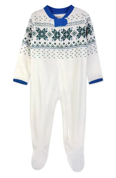Butterblu Kids' Scout Stripe Cotton Footie In White