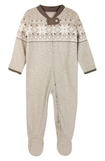 Butterblu Kids' Scout Stripe Cotton Footie In Neutral