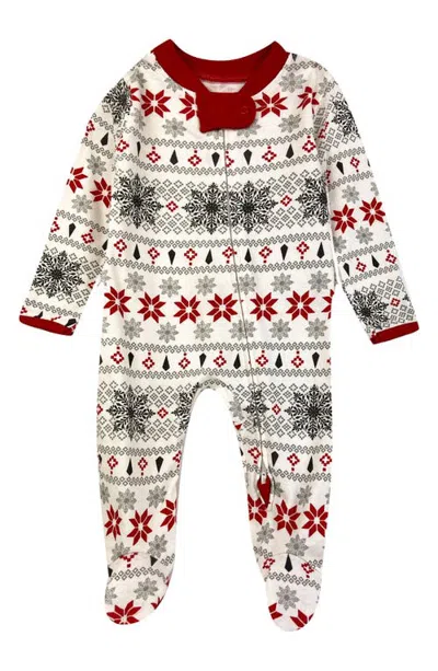 Butterblu Kids' Scout Stripe Cotton Footie In Neutral