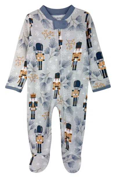 Butterblu Kids' Scout Stripe Cotton Footie In Blue