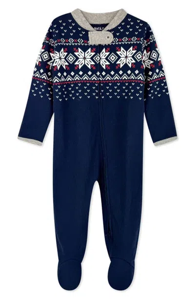 Butterblu Kids' Scout Stripe Cotton Footie In Blue