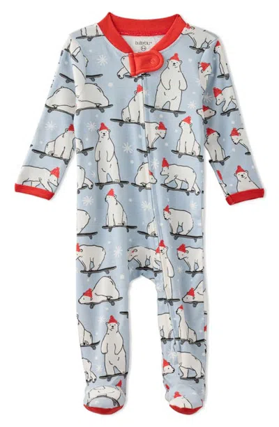 Butterblu Kids' Scout Stripe Cotton Footie In Blue