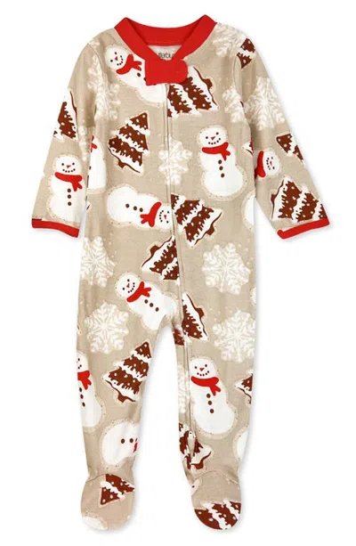 Butterblu Kids' Scout Stripe Cotton Footie In Neutral