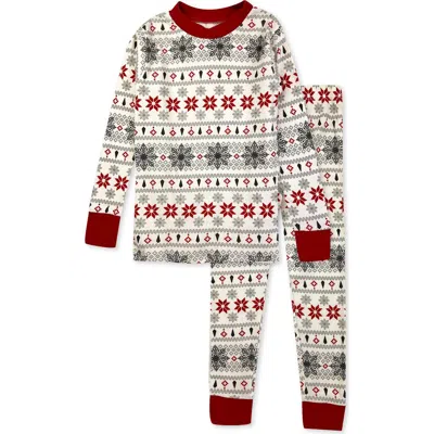 Butterblu Kids' Zen Print Fitted Organic Cotton Two-piece Pajamas In Multi