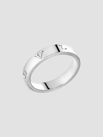 Bvlgari 18k White Gold Logo Ring