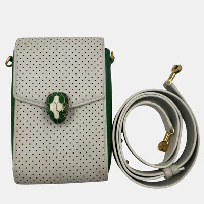 Pre-owned Bvlgari Casablanca Tennis Bag White Green