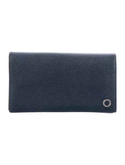 Pre-owned Bvlgari Leather Continental Wallet In Blue