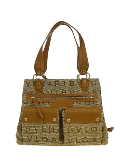 Pre-owned Bvlgari Logomania Shoulder Bag In Brown