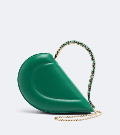 Bvlgari Serpentine Cuore 1968 Leather Top-handle Bag In Green