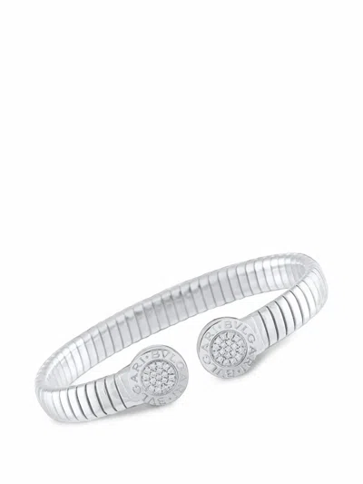 Pre-owned Bvlgari Tubogas Diamond Bracelet In Silver