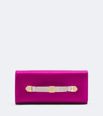 Bvlgari Tubogas Embellished Satin Clutch In Pink