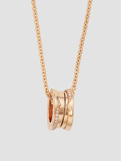 Bvlgari Women's B. Zero1 18k Rose Gold & Diamond Pendant Necklace In Pink Gold