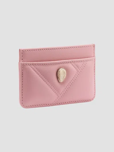 Bvlgari Women's Cabochon Leather Card Case In Prime Rose Quartz