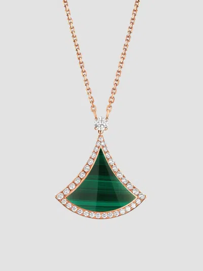 Bvlgari Women's Divas' Dream 18k Rose Gold, Malachite, & Diamond Pendant Necklace