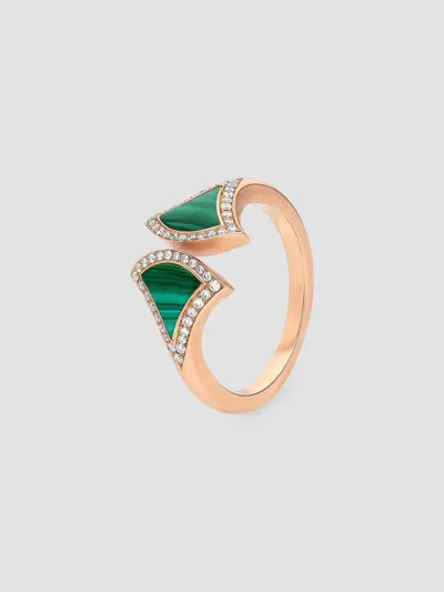Bvlgari Women's Divas' Dream 18k Rose Gold, Malachite, & Diamond Ring