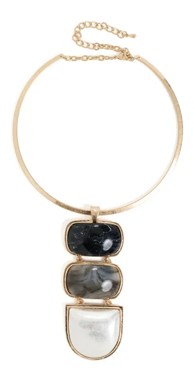 By Adina Eden Multi Stone Herring Bone Choker Multi Color
