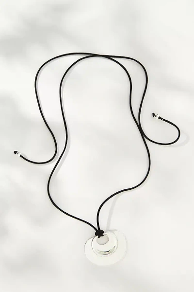 By Anthropologie Abstract Pendant Tie Necklace In Silver