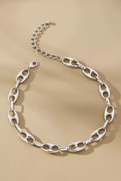 By Anthropologie Bottlecap Link Collar Necklace In Silver