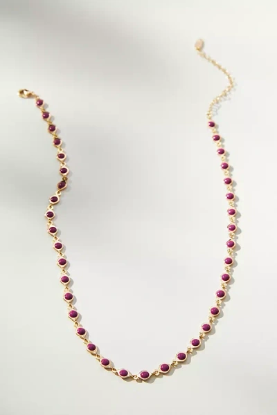 By Anthropologie Colorful Gem Necklace In Purple