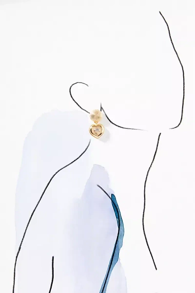 By Anthropologie Heart Drop Earrings In Gold