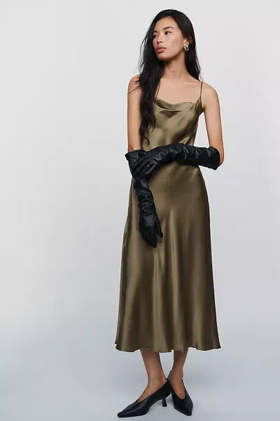 By Anthropologie Longline Leather Gloves In Black