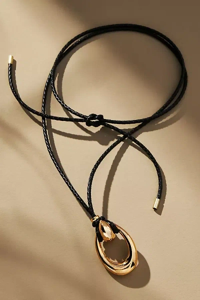 By Anthropologie Rope Wrap Pendant Necklace In Black