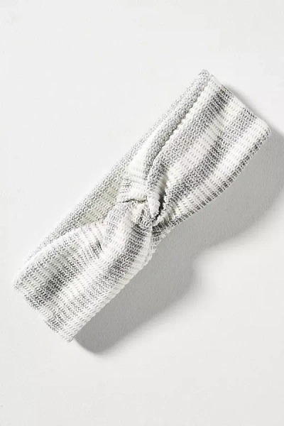 By Anthropologie Stripe Knit Twist Headband In Grey