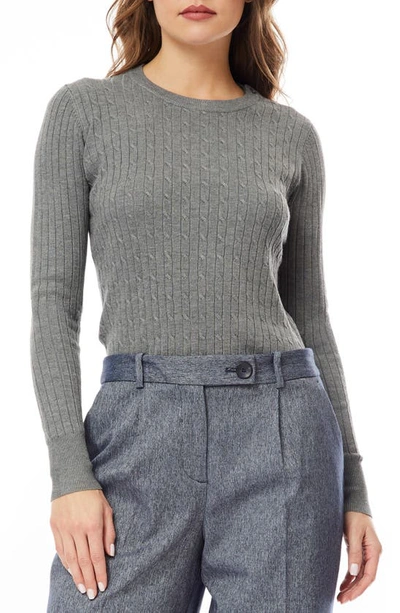 By Design Cable Stitch Sweater In Heather Grey