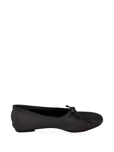 Pre-owned By Far Agnes High-cut Ballet Flats In Black