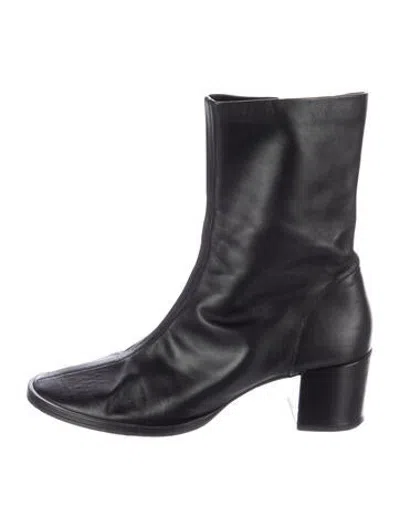 Pre-owned By Far Leather Boots In Black