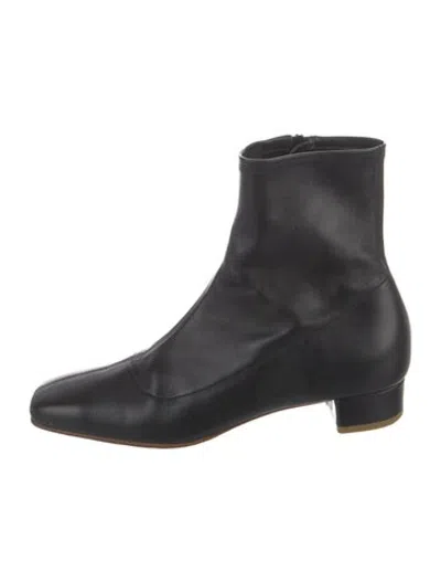 Pre-owned By Far Leather Boots In Black