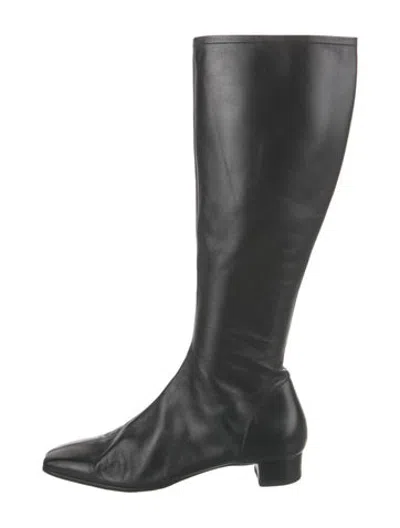 Pre-owned By Far Leather Boots In Black