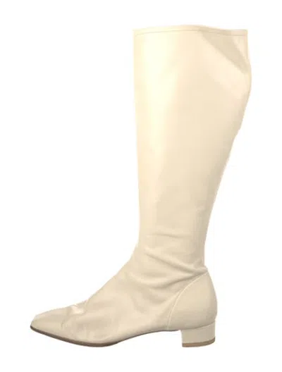 Pre-owned By Far Leather Boots In Neutrals